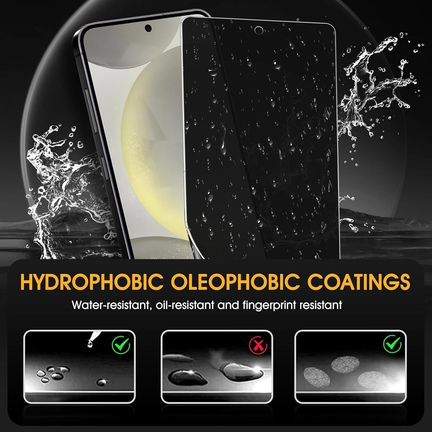 DYNASCO 3 Pack Privacy Screen Protector Compatible with Samsung Galaxy S23 FE, Anti-Spy TPU Hydrogel Protective Film for Samsung Galaxy S23 FE 5G 6.4" - Support Fingerprint Unlock, Self-Healing