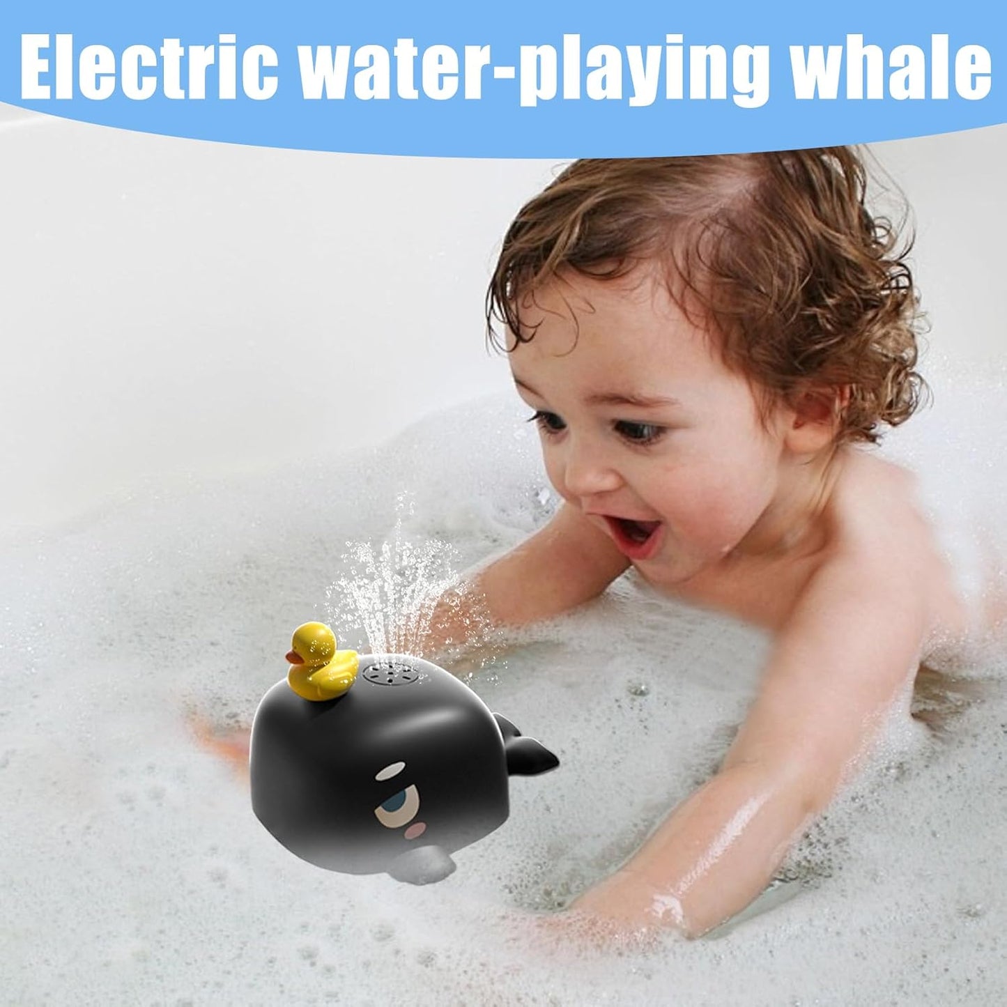 Whale Water Spray Toy, Fun Electric Toys, Interactive Bathtub Supplies Toddler Kids, Outdoor Water Play for Easter Swimming Friends Family Time, Battery Operated, 9.5x10x6.5cm