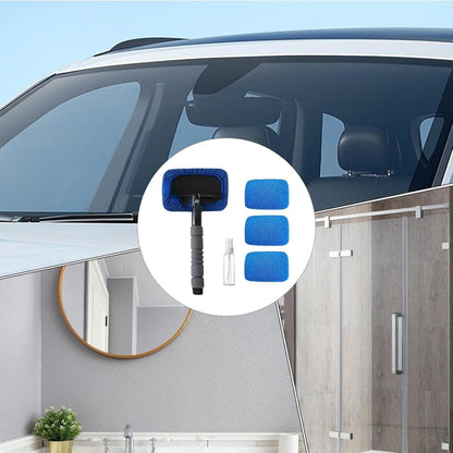Microfiber Windshield Cleaner, Extendable Handle Tool, Interior Towel Brush, Lightweight Detailing Brush, for Automotive, Home Mirrors, Floor Cleaning, 49cm/19.29 inches