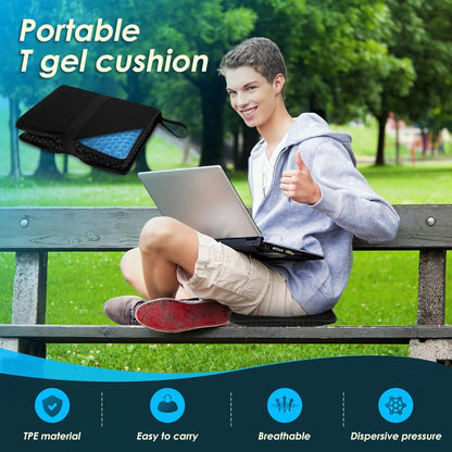 Travel Seat Cushion,Portable Airplane & Stadium Cushion,Gel Grid Design for Comfort, Foldable Cushions for Commute, Airplanes, Camping, Bleachers