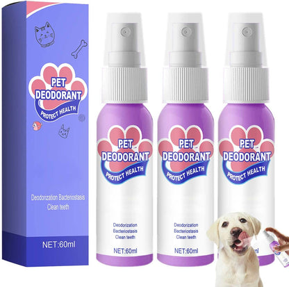 Pet Oral Spray, Teeth Cleaning Spray for Dogs & Cats, New Pet Teeth Cleaning Spray, Pet Breath Freshener Spray Care, Targets Tartar, Plaque Removing, Without Brushing, Eliminate Bad Breath, Pet Oral