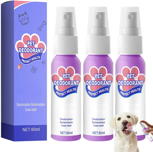 Pet Oral Spray, Teeth Cleaning Spray for Dogs & Cats, New Pet Teeth Cleaning Spray, Pet Breath Freshener Spray Care, Targets Tartar, Plaque Removing, Without Brushing, Eliminate Bad Breath, Pet Oral
