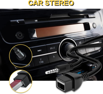 Coomoors USB to 3.5mm Jack Adapter Car Radio Auxiliary Audio Converter Male to AUX Cable to USB 2.0 Converter (Mp3 Audio Decoding Function Must Have Mp3)