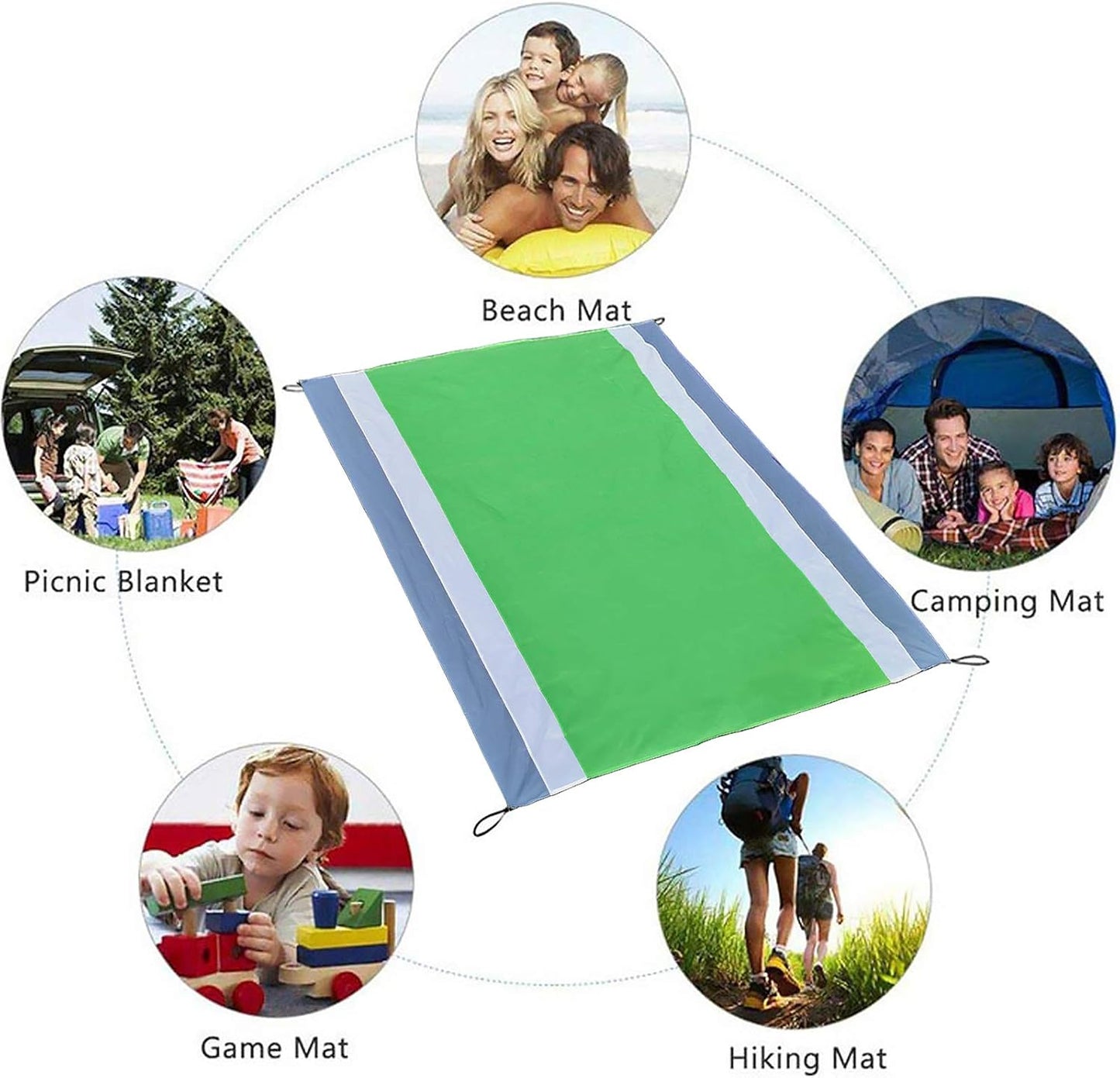 Sand Free Beach Blanket, Extra Large Waterproof Beach Mat-Lightweight Quick Drying Heat Resistant Outdoor Picnic mat for Travel, Camping, Hiking and Music Festivals