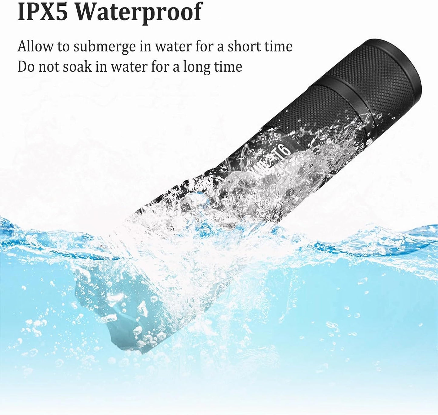 T6 Zoomable Aluminum LED Flashlight, Super Bright, Portable Torch, Powerful Emergency Flashlight has 5 Modes, Outdoor for Camping, Hiking, Fishing, Tactical Handheld Torches (Rechargeable-130MM)
