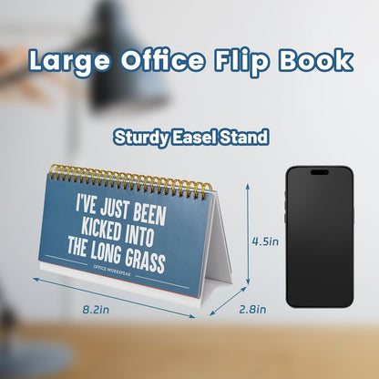 YOBRO Funny Office Desk Signs - Fun Desktop 50 Flip Book Decor, Gag Gift for Coworkers, Work Desk Accessories and Morale Booster