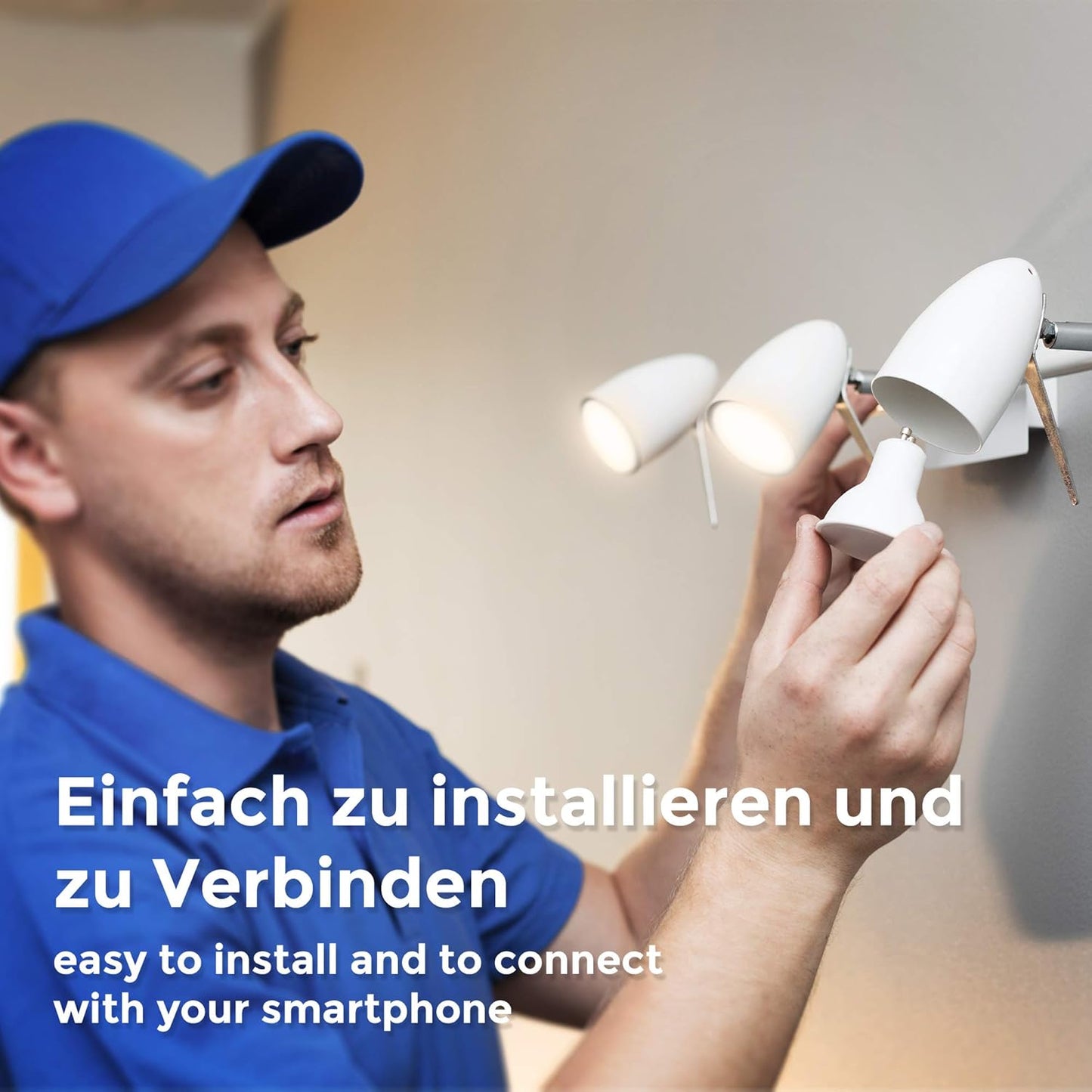 B.K.Licht Smart GU10 LED Light Bulbs, Dimmable with Smartphone App, Warm Light 2700K, Voice Control, 2 x Wi-Fi Bulbs, 5.5W 350Lm, GU10 Spotlight