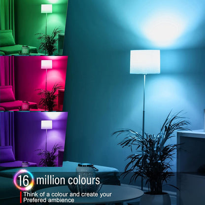 Paul Russells Smart LED Candle Bulb, 4.8W E27 Edison Screw, 450lm, Compatible with Alexa and Google Home Light Bulbs, 40W Energy Saving, No Hub Require, RGBCW 2700K-6500K,Wi-Fi 2.4GHz Only, 10 Packs