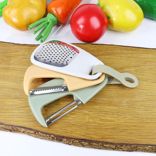 Joselin Set di Gadget da Cucina 3 Pezzi, Pelapatate, Pelapatate A Julienne, Macina Aglio/, Accessori per Utensili da Cucina Impilabili