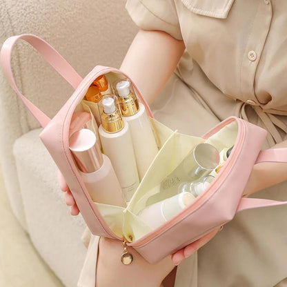 Toiletry Bag | Toiletry Bag for Women | Large PU Leather Organizer - Toiletry Bag with 2 Compartments and 6 Pockets - Water-Resistant Portable Hygiene Bag for Makeup - Travel Companion