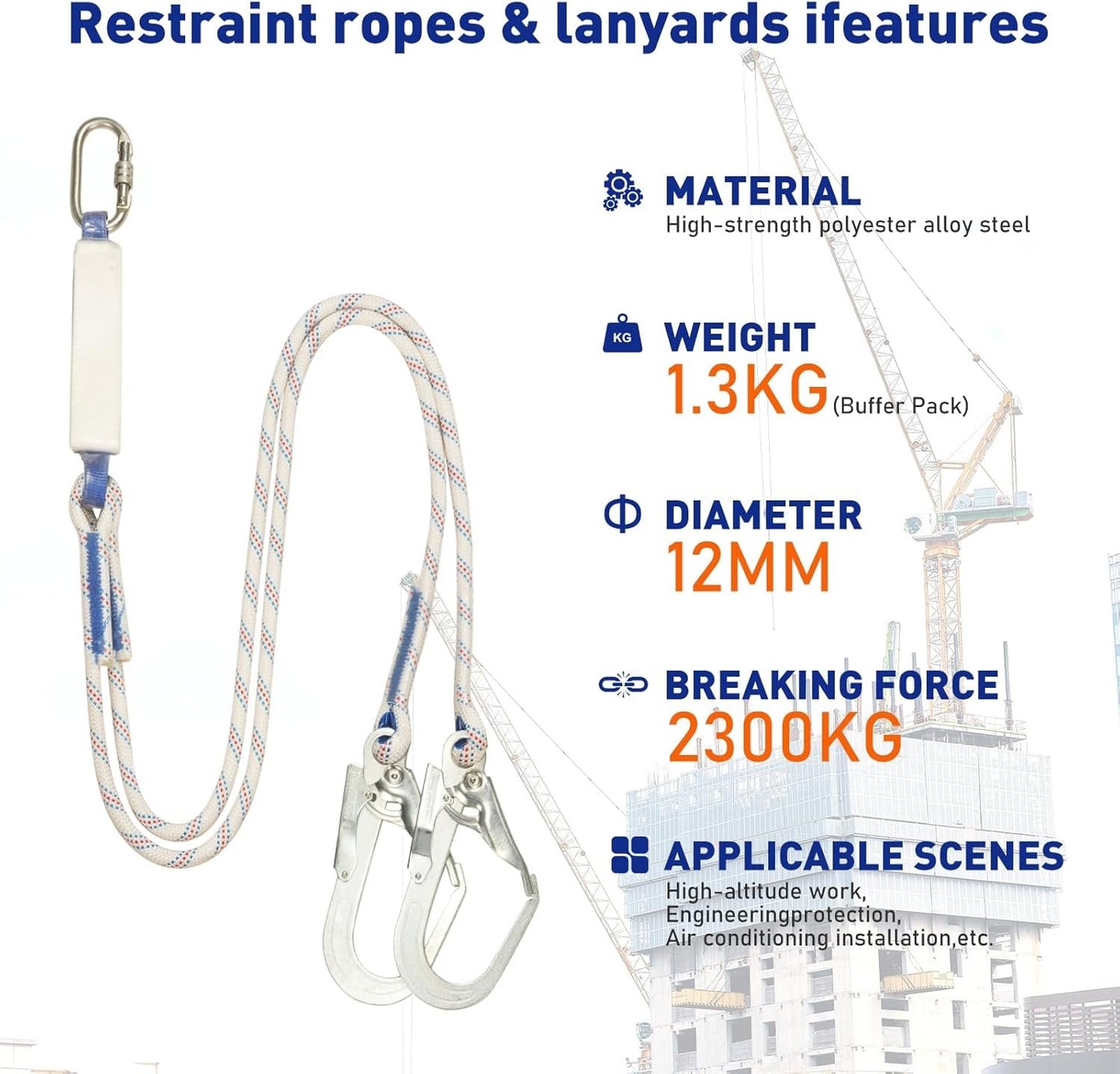 Full Body Safety Harness Tool Fall Protection Harness with D-Rings and Updated Comfortable Waist Pad Safety Harness Fall Protection Kit Universal Personal Protective Equipment ANSI/ASSE OSHA/ANSI