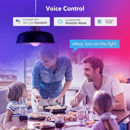 GY Alexa Light Bulb Smart Lamp GU5.3 MR16, 12 V AC/DC WLAN LED Compatible with Google Home 2.4 GHz, 5 W 380 lm, Dimmable Warm White Cool White and Multicoloured Bulb, Control by App, Pack of 6