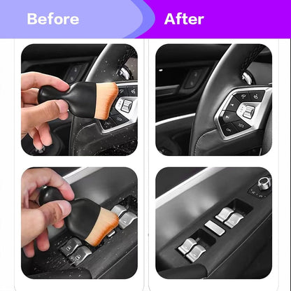 AOCISKA Car Interior Detailing Brush,Soft Bristle Cleaning Brush Car Detailing Brush Dusting Brush,Car Interior Cleaning Tool,Auto Detail Brush Car Dash Duster Brush (Black) (QXS002)