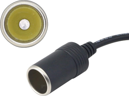 Cerrxian - 5.5mm x 2.1mm DC 12/24V Female Cigarette Lighter Socket to Female Car Charger Adapter