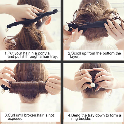 DHWEKU Set of 3 Quick Bun Maker for Braiding and Curling Hair, Magic Donuts for Quick and Easy Harvesting - Ideal for Any Occasion!