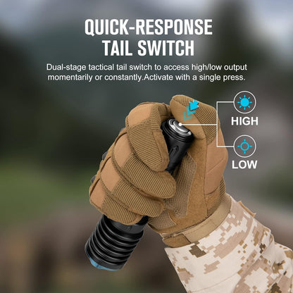 OLIGHT Warrior X 3 2,500 Lumens Tactical Flashlight Rechargeable LED Flashlight, Bright Flashlight with MCC3 USB Magnetic Charging for Search & Rescue, Outdoors Activities, Night Security, etc