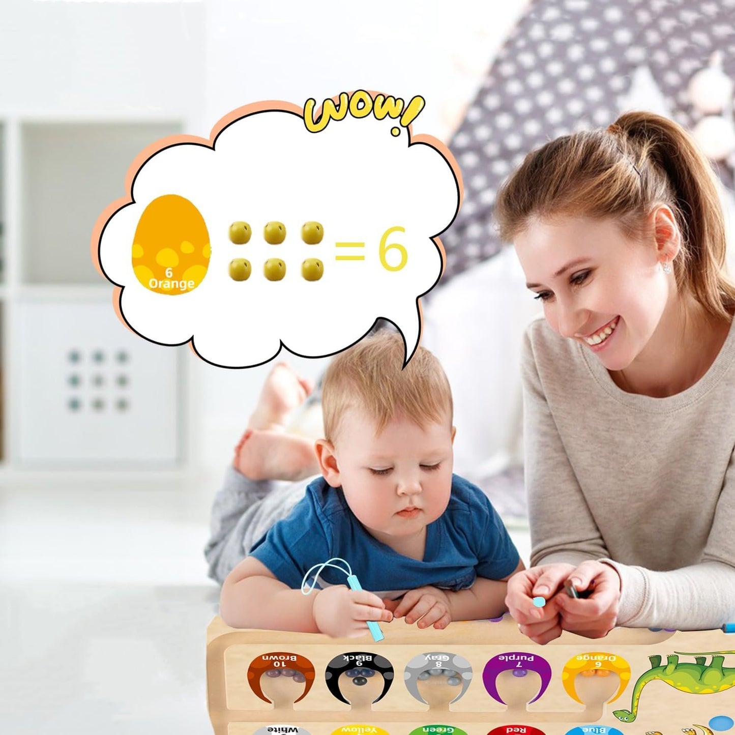 Montessori Magnetic Color and Number Maze, Wooden Puzzle Activity Board, Wooden Magnetic Tracing Board for Kids,Learning and Educational Birthday Gifts for Kids Girl and Boy 3-5 Years Old