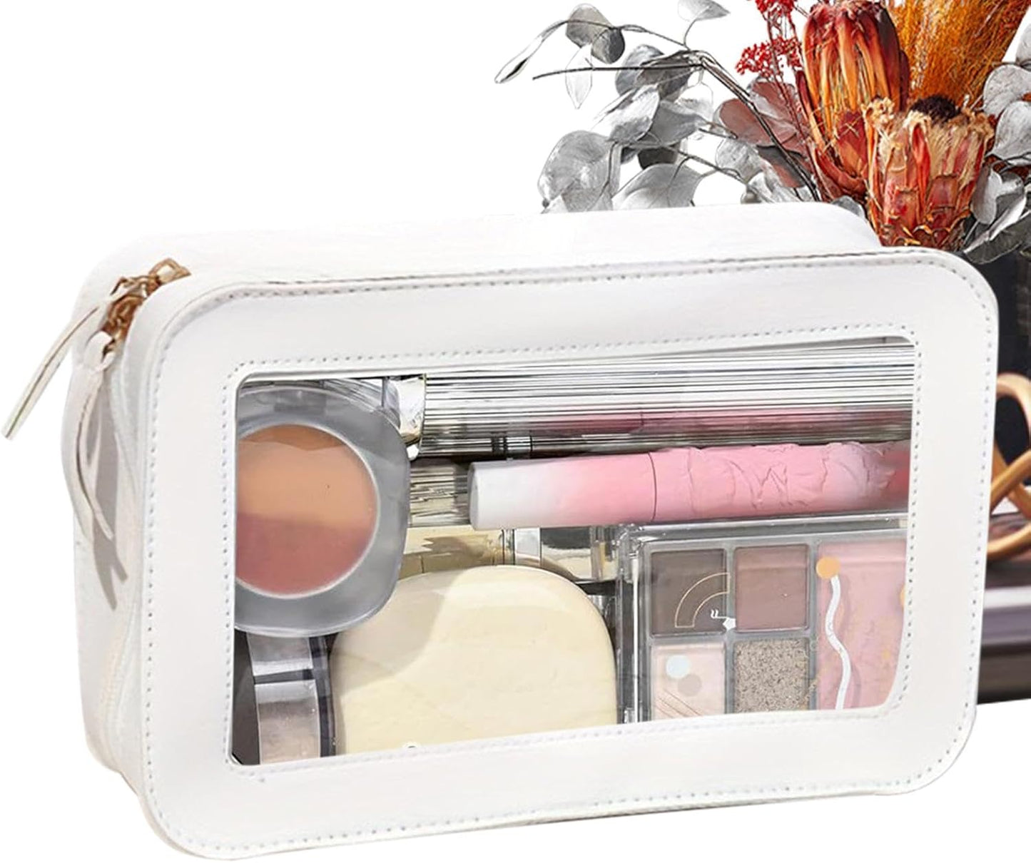 Clear Makeup Bag, Portable Makeup Organizer, Cosmetic Storage Pouch, Waterproof Travel Bag, Toiletry Bag Organizer, Travel Makeup Bag, Zipper Pouch Organizer, Makeup Bag For Travel, white, Please