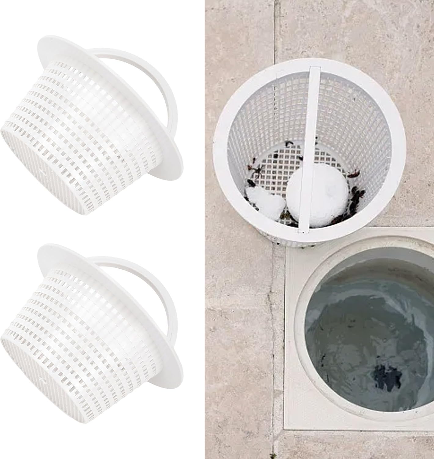 Essential Pool Cleaning Tool AboveGround Pool ThruWall Skimmer Basket, 513330 (2 pezzi)