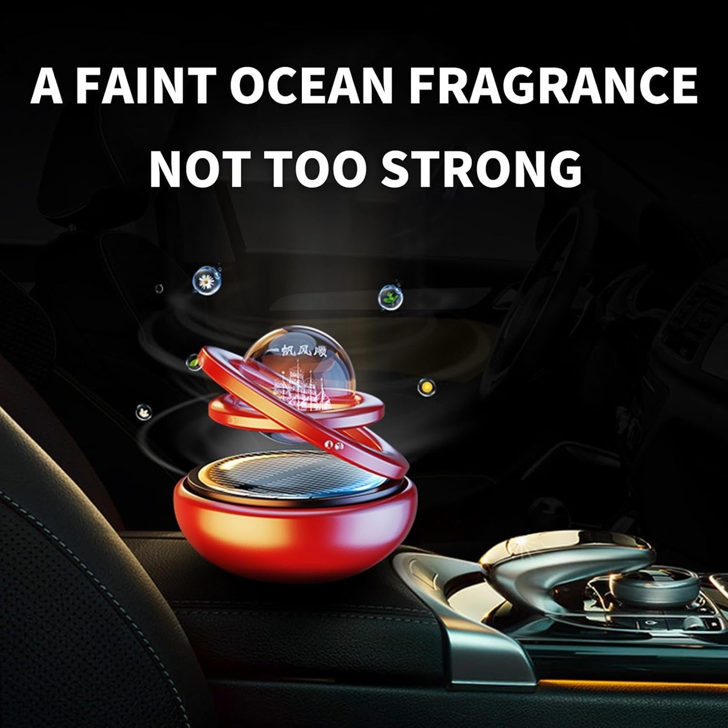 Kwak's Car Air Freshener Solar Energy Air Purifier for Car Interior Autorotation Decoration Accessories(black)