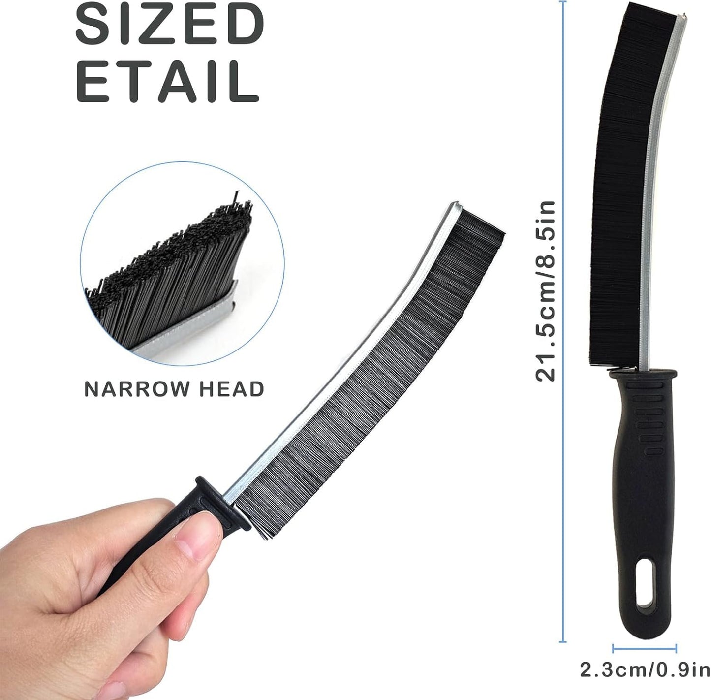 Hard Bristle Crevice Cleaning Brush, Multifunctional Gap Scrub Brush for Home Essential, Cleaning Bathrooms, Kitchens, Windows, Faucets, Toilets, Grout and Car