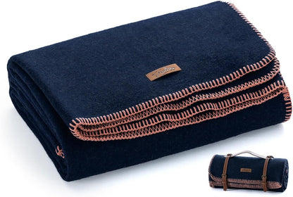 Molithe 100% Wool Blanket, 62" x 86", Warm, Thick, Washable, Military Wool Blanket, Great for Camping, Outdoors, Sporting Events, Survival Kits