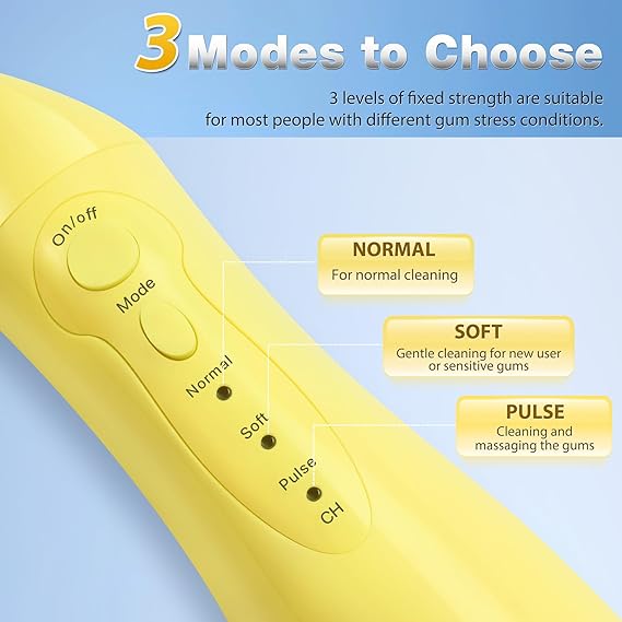 TOVENDOR Electric Water Dental Flosser Teeth Pick, Cordless Flossers Oral Irrigator IPX7 Waterproof 300ML Rechargeable Travel Water Teeth Cleaner with 5 Tips for Home Braces Care Gums Deep Cleaning