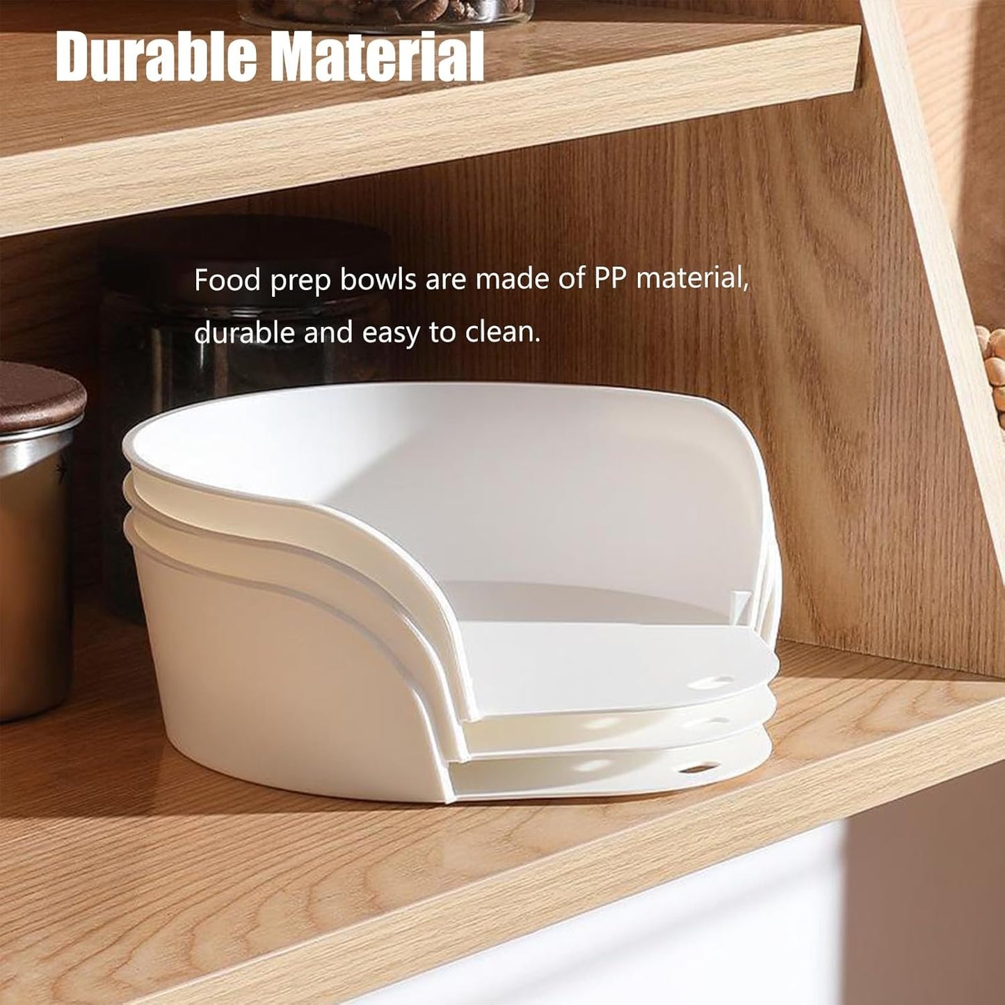 3/4PCS Food Prep Bowls for Cutting Board, Food Preparation Tray,Convenient Chopping Board Side Dish Plate (3PCS)