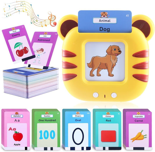 Talking Flash Cards Toddler Boys Girls Speech Sensory Toys for Autism Learning Resources Language Development Preschool Educational Toys English Flashcards with Alphabet Numbers for 2 3 4 5 6 Years