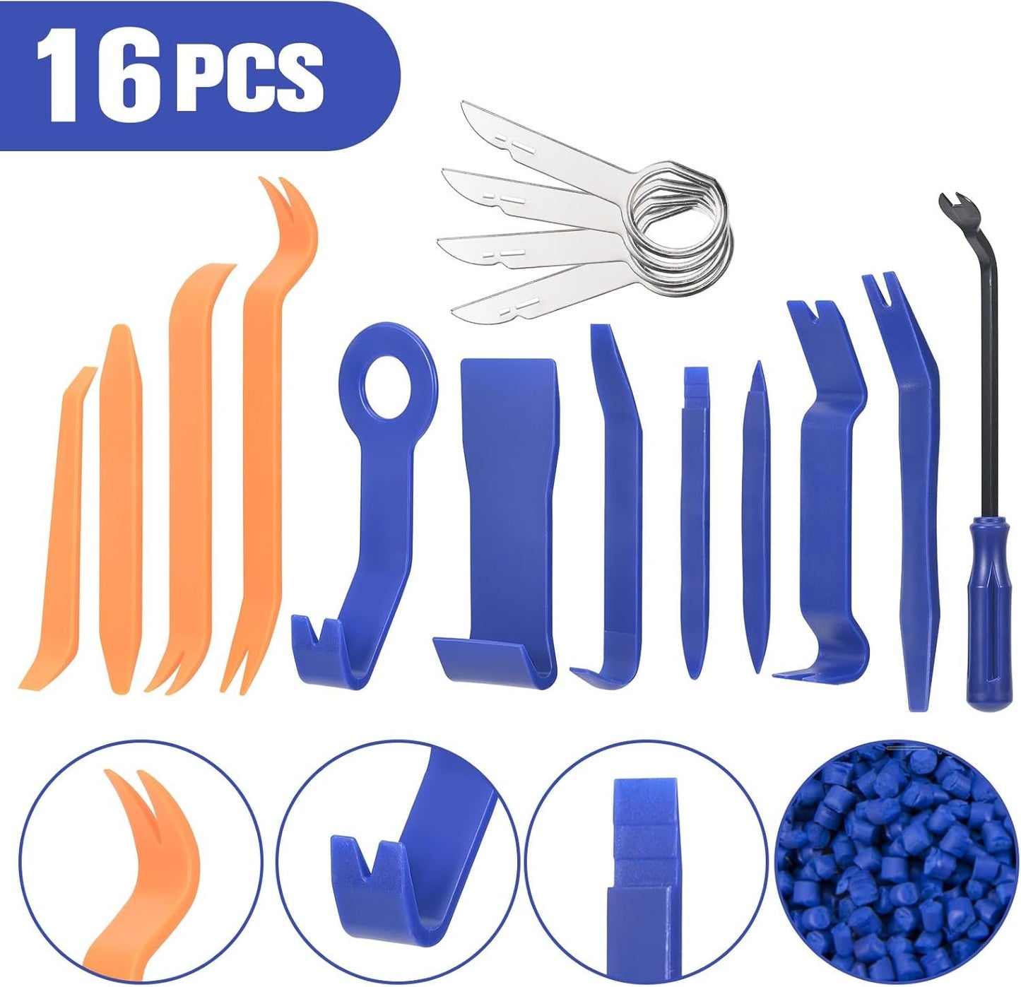 16 Pcs Car Repair Disassembly Tool Set, Car Interior Removal Tools, Multifunctional Accessories for Installation and Disassembly, Car Plastic Disassembly Kit, Car Interior Accessories