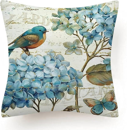 Home Decorative Pillow Covers 18 x 18 Inch Set of 4 Modern Soft Cotton Linen Throw Pillow Covers Cushion Case for Couch Sofa Living Room Patio Indoors Outdoors Style Home Decor
