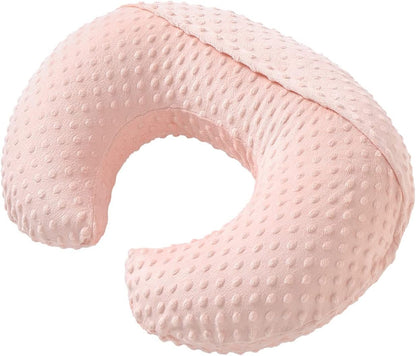 Nursing Pillow and Positioner with Cover for Breastfeeding and Bottle Feeding, Propping Baby, Tummy Time, Baby Sitting Support, Awake-Time Support (Light Pink, 22" x 17.7" x 5.9")