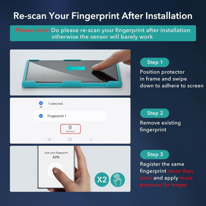 ESR for Samsung Galaxy S24 Ultra Screen Protector, 2 Pack Tempered Glass with Easy Installation Frame for Samsung Galaxy S24 Ultra, Military-Grade Protection, Ultra Tough, Scratch Resistant