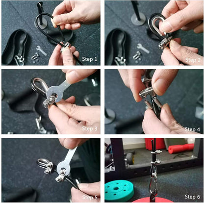 Fitness Pulley Cable, Replacement Cable Machine Accessories, Cable Pulley Attachments for Gym,Heavy Duty Steel Wire Rope for Home Gym Cable Pulley Machine, Steel Wire Rope with Rubber Stopper Ball