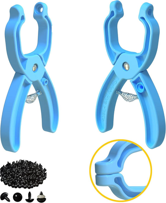 GEOCCI Safety Eye Tool Auxiliary Tool for Attaching Safety Eyes for Crocheting Safety Eyes Crochet Tools for Amigurumi Crochet & Stuffed 5-30mm Animal Eyes Making Supplies Tool（Blue 1pcs）