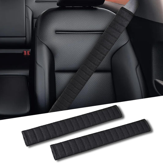 2Pcs Extra Long Seat Belt Covers for Adults,60cm Seatbelt Cover,Car Seat Belt Strap Cushion,Shoulder Pad Protector,Car Decorations for Women Men,Auto Interior Accessories (Black, 60cm)