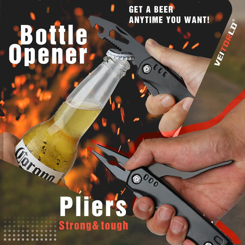 VEITORLD Gifts for Dad Men, Cool Fathers Day Birthday Gifts Ideas for Men Grandpa Papa from Daughter Wife Son, BEST DAD EVER Gift, All in One Survival Tools Hammer Multitool, Camping Hunting Presents