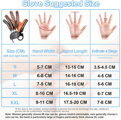 Hemiplegia Robot Gloves for Rehabilitation Physiotherapy Rehabilitation Equipment for Patients with Stroke Arthritis Hemiplegia Massage Gloves (A:Left Hand B: Right Hand) (Size: A L, Colour: Orange)