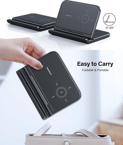 SwanScout Wireless Charger for Samsung Z Fold 6, Foldable Charging Station for Pixel 9 Pro Fold/Galaxy Z Fold 5/4/3/2/1, Wireless Charger Station for Samsung Z Fold Series (No Adapter)