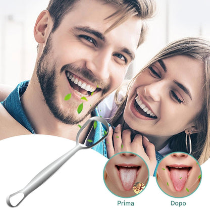 Tongue Scraper, Stainless Steel Fan-Shaped Oral Care Tool, Improve Oral Hygiene with Daily Cleaning, Easy Maintenance Design 6.1 x 1.5 Inches Ideal for Family and Adults