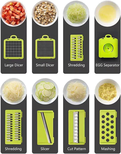 16-in-1 Vegetable Cutter Vegetable Chopper,Multifunctional Food Chopper, Kitchen Professional Vegetable Slicer Dicer Cutter, Food Chopper Accessory, Manual Hand Cooking Gadget for Kitchen Tool.