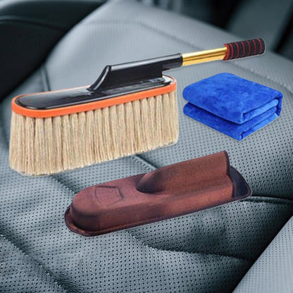 Jvjggag Car Duster, Auto Detailing Brush, 3-Pieces Cleaning Mop Tool, Scratchproof Cotton Head, Telescoping Stainless Handle for Car, RVs, Trucks, And Motorcycles Use, 25.59 Inches