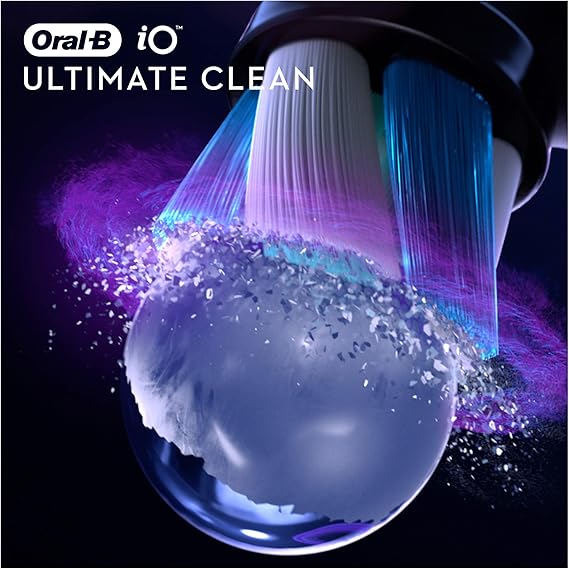 Oral-B iO Ultimate Clean Electric Toothbrush Head, Twisted & Angled Bristles for Deeper Plaque Removal, Pack of 4, Suitable for Mailbox, Black