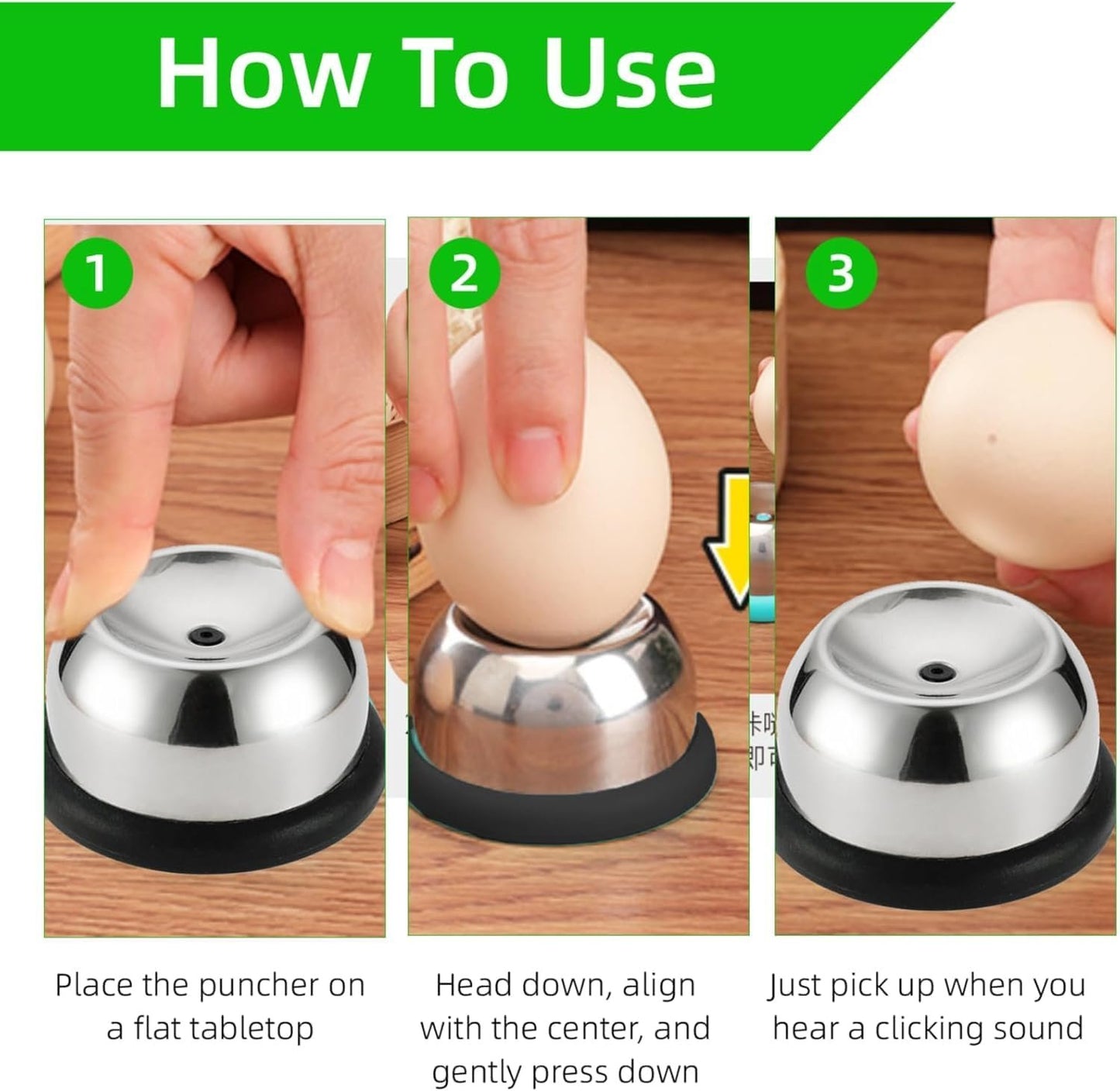Stainless Steel Egg Cutter Egg Cutter Egg Cutter Egg Cutter Egg Awl Egg Gadget Kitchen Tools for Dining Bar Cooking Egg Opener (Black)