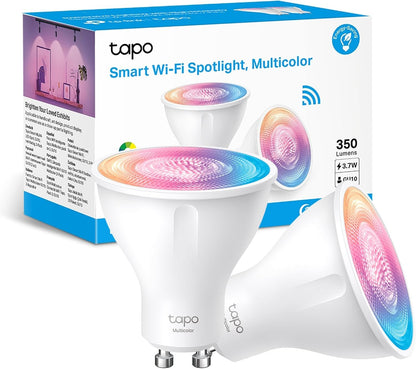 TP-Link Tapo Smart Wi-Fi Spotlight, Multicolour, Tunable White - GU10, 3.7W, No Hub Required, Compatible with Alexa and Google Home, Remote Control, Energy Class A+ (Tapo L630(2-pack))