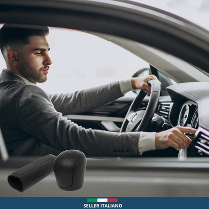 comunica Set of 2 Car Gear Knob Covers and Cover for Handbrake Lever in Silicone, Universal and Wear-resistant Car Accessories for Women and Men Interior