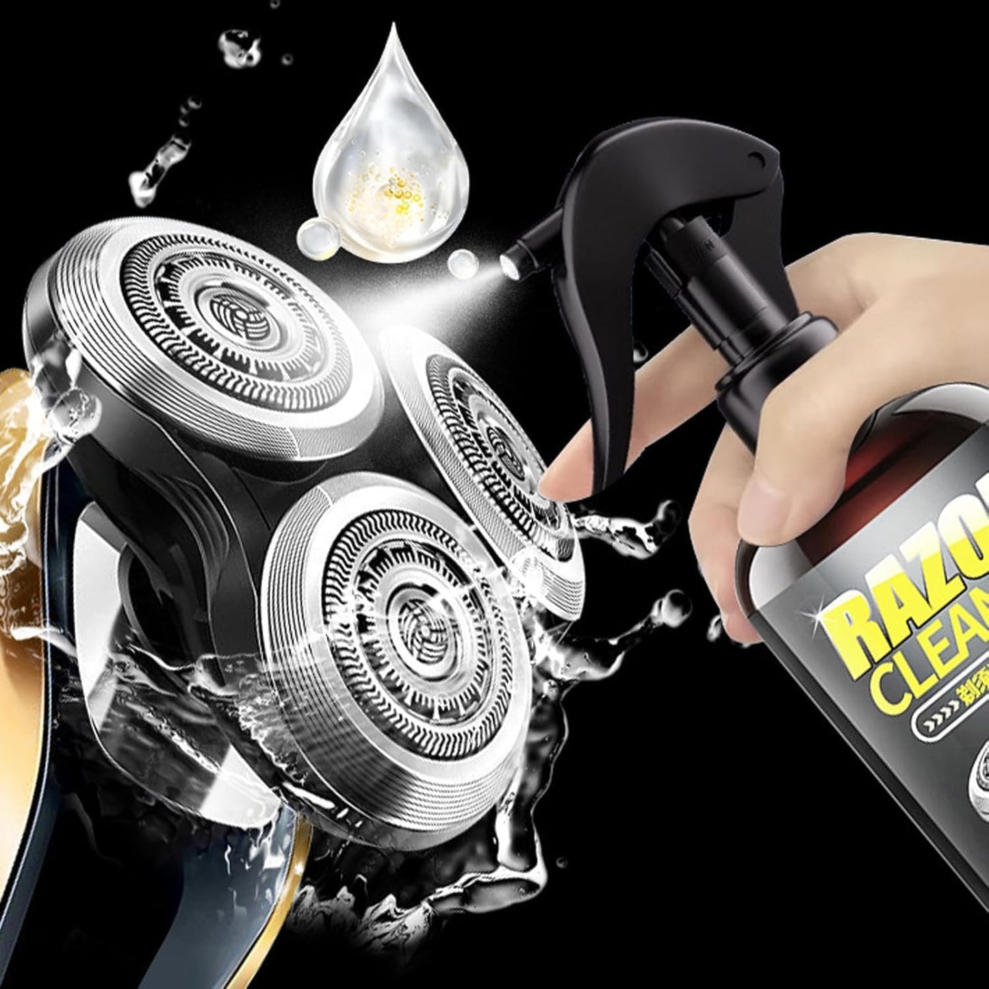 Universal Efficient Electric Razor Cleaner Spray,Electric Shaver Cleaning Solution,Blade Cleaner with Brush,Say Goodbye to Clogged Razors,For Cleaning,Lubricating,and Rust Prevention