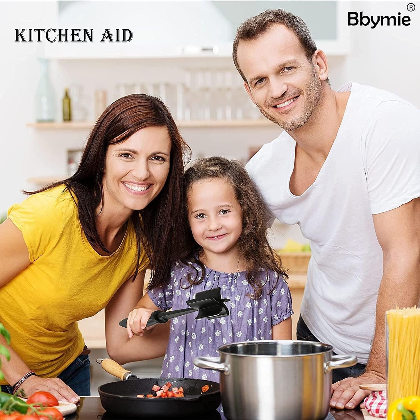 Bbymie Meat Masher, 5-Blade Head, High-Temp Heat-Resistant, Nylon Non-Stick, Black