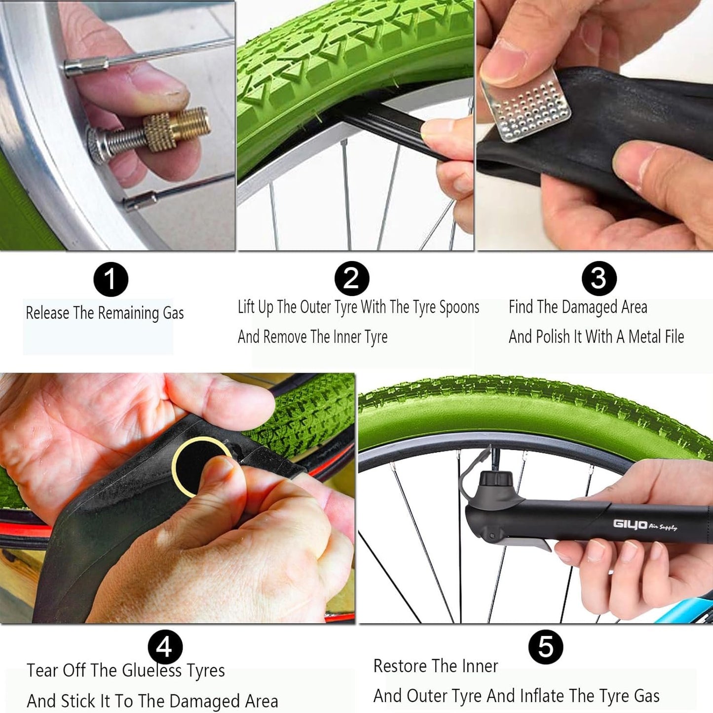 Bike Repair Tool Kit - Bike Saddle Bag and Emergency Tool Repair Set with 16 in 1 Multi-Tool Bicycle Pump, Tire Lever, Glueless Tires, Used for Mountain and Road Bike