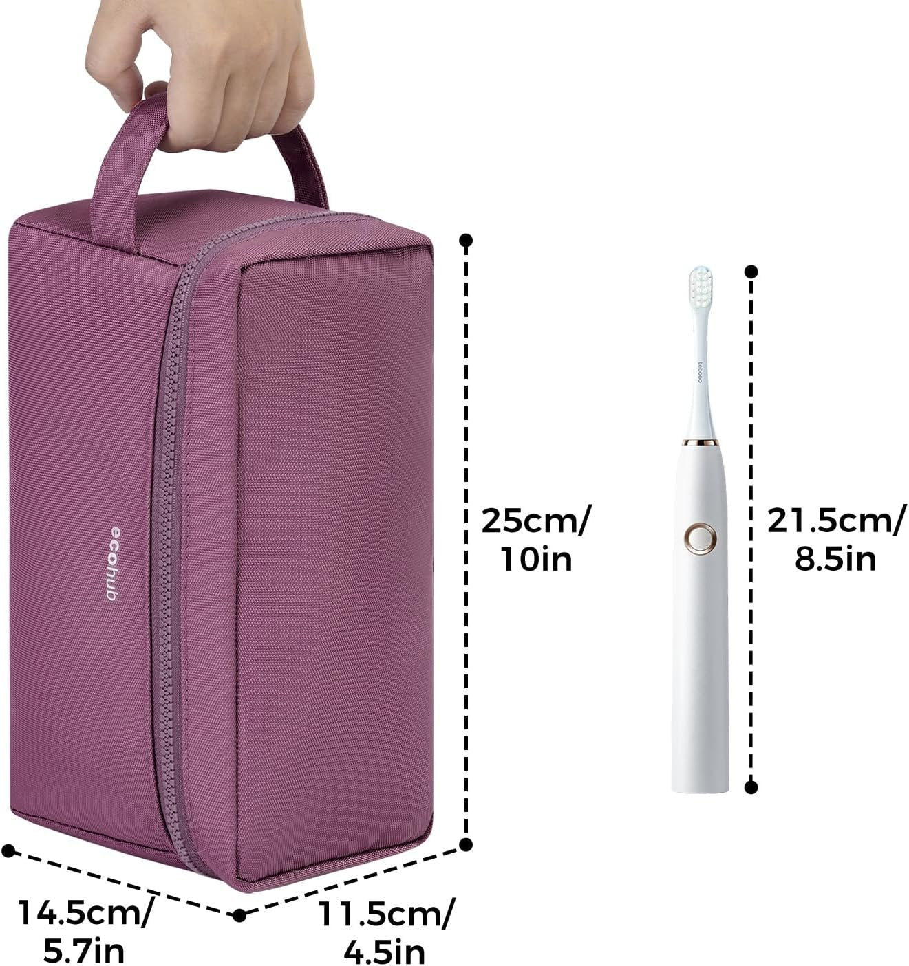 ECOHUB Travel Toiletry Bag for Men, Large Dopp Kit, Water Resistant Shaving Bag, Wet and Dry Separation Toiletry Bag, Portable Toiletry Organizer Bag for Toiletries Cosmetics Accessories Gifts, Pink